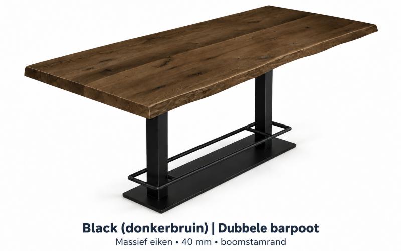 Eiken boomstambartafel op maat &ndash; zelf samenstellen
